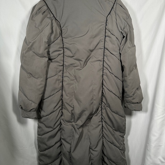 Fleet Street vintage winter down coat ruched long puffer L gray - Picture 9 of 15